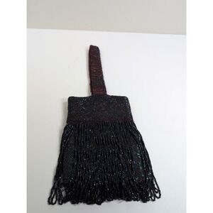 Roaring 20's Antique Flapper Beaded Fringe Purse Dance Bag, Micro AB Iridescent